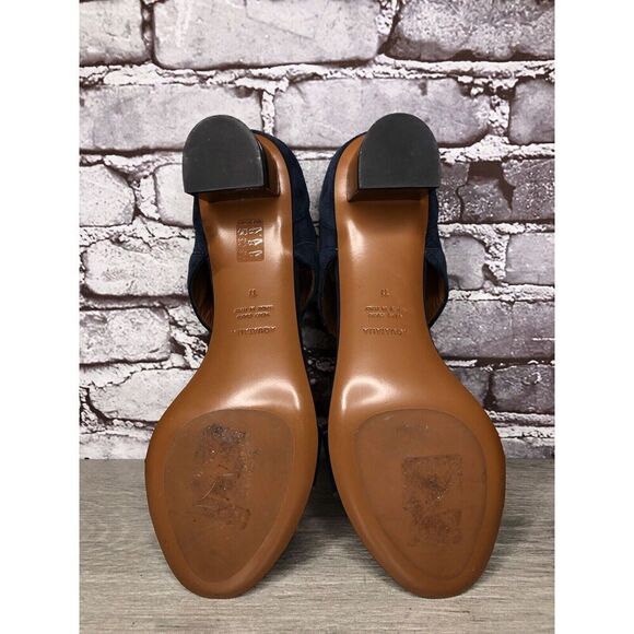 Aquatalia Blue Suede Leather Ankle Strap Heel Sandals Women’s Sz 11M US/42EU - Picture 10 of 16